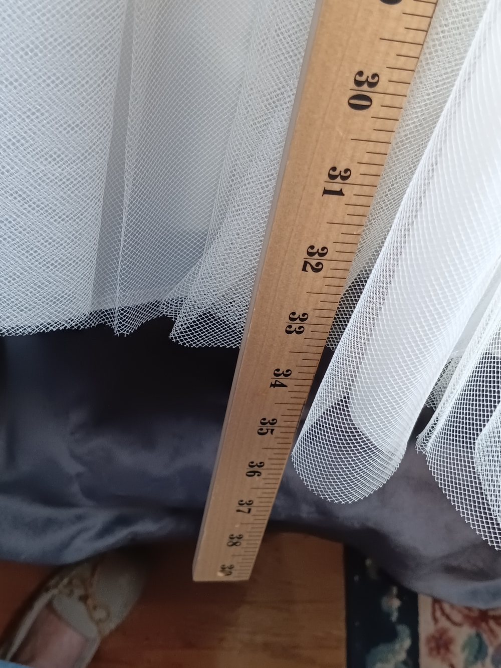 Crinoline Adjustable Size Classic White Tiered Petticoat Tulle Slip - Picture 6 of 7